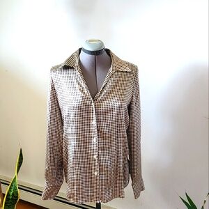Luz Claiborne brown button down shirt